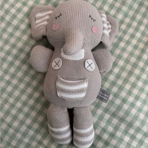 Living Textiles Gray Elephant Knit Plush Toy